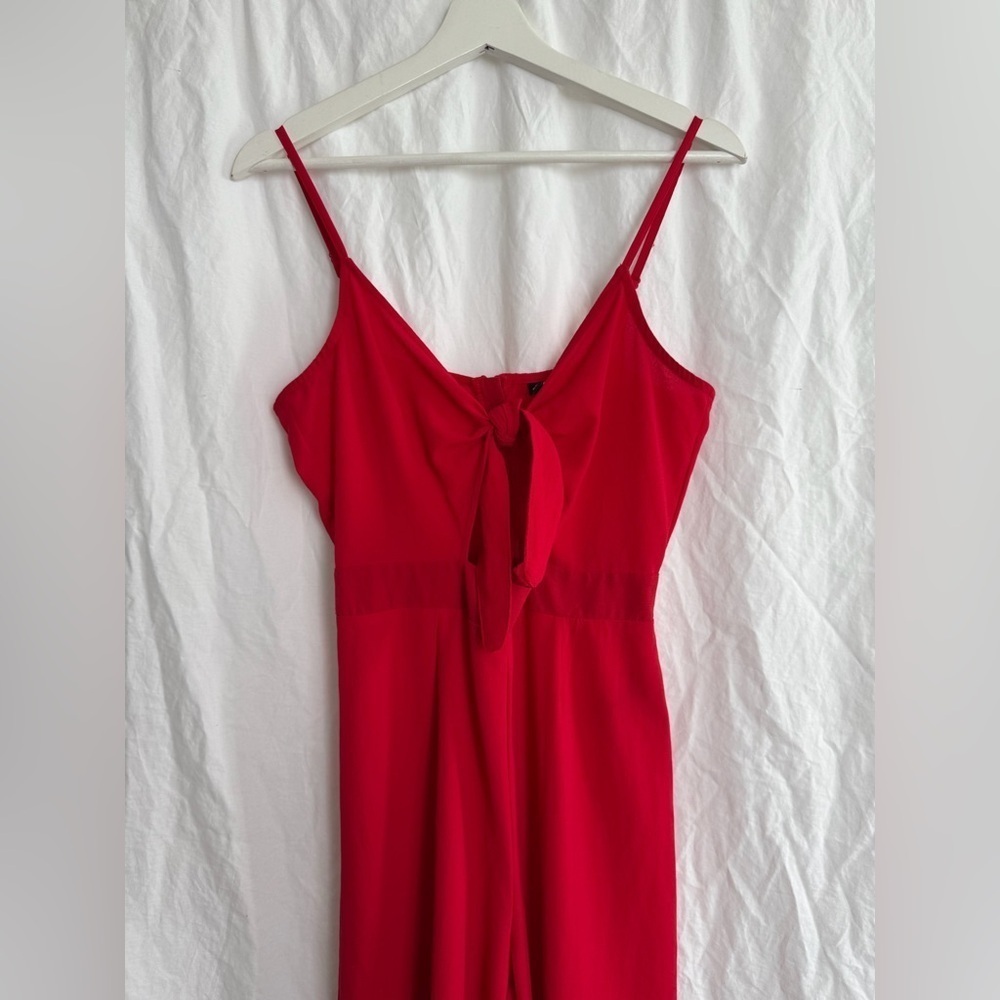 H&M ankle length Elegant Red Jumpsuit Size 6 - Picture 3 of 14